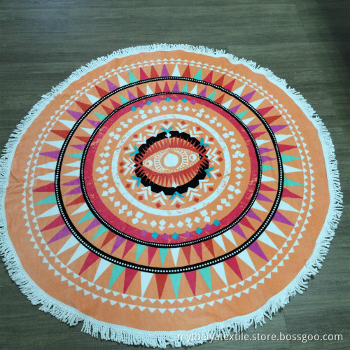 100% Cotton Printed Round Beach Towel